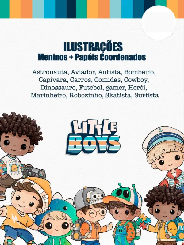 Arquivos Png Infantil Masculino Kit Digital Meninos Personalizaveis 2