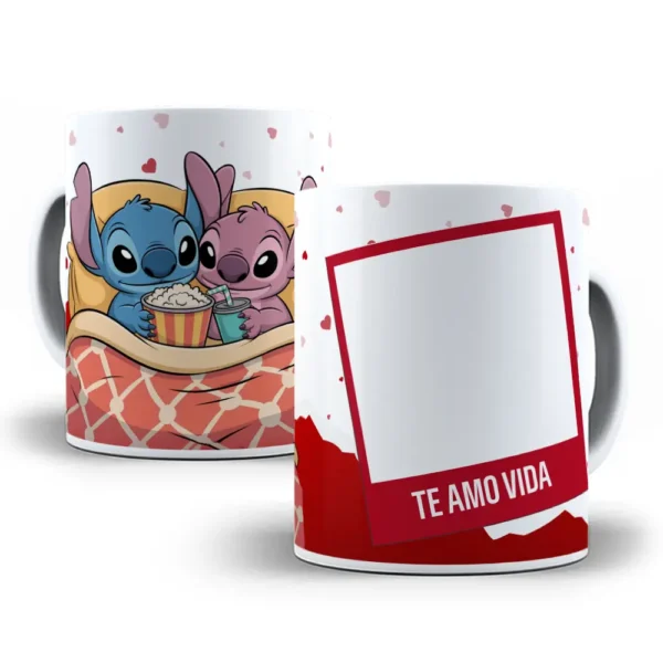 Arquivos PNG Stitch para Sublimação em Canecas Românticas