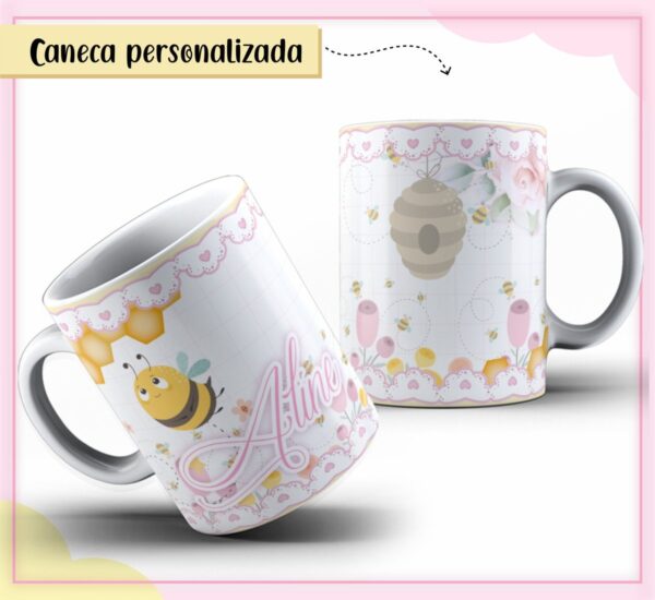 arte caneca abelhinha fofa arquivo digital scrapbook
