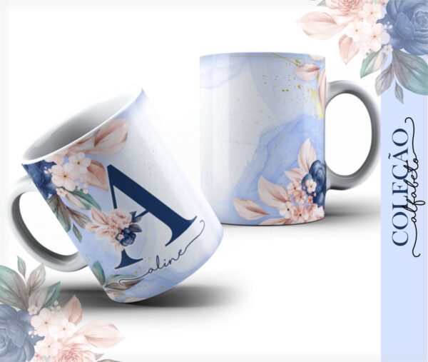arte caneca alfabeto azul arquivo digital arte caneca alfabeto azul arquivo digital