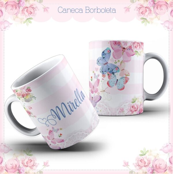 arte caneca baby borboletas arquivo digital baby borboletas