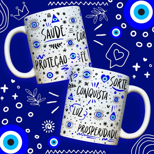 Arte Caneca Boas Energias Vibrações Positivas Anti Inveja