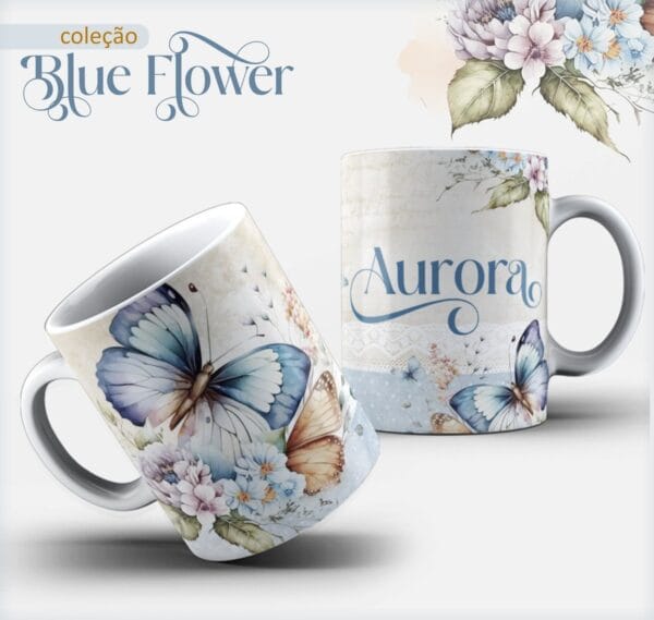 arte caneca borboleta azul arquivo digital arquivo digital
