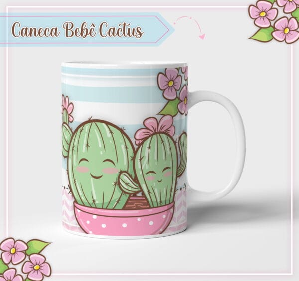 arte caneca cactus arquivo digital kit digital