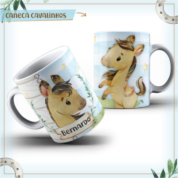 arte caneca cavalinhos arquivo digital arte para canecas