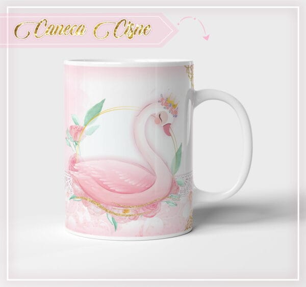 arte caneca cisne arquivo digital canecas