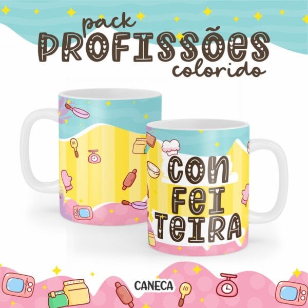 arte caneca confeiteira arquivo digital presente