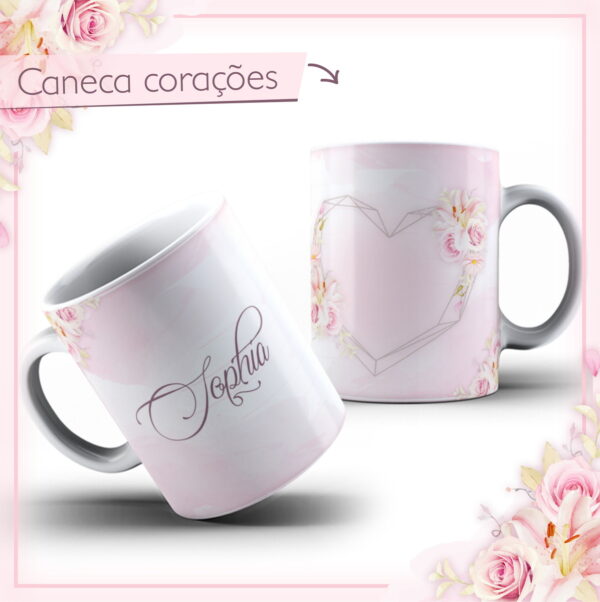 arte caneca coracoes arquivo digital papelaria personalizada