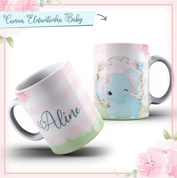arte caneca elefantinha baby azul arquivo digital arquivo digital 1