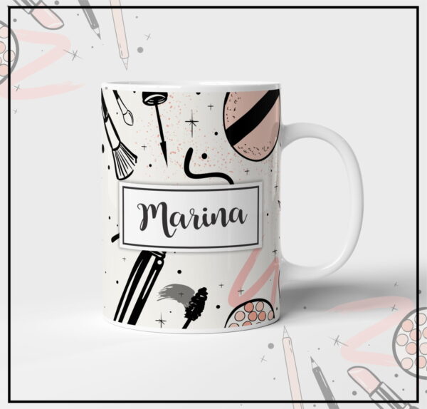 arte caneca make up arquivo digital sublimacao