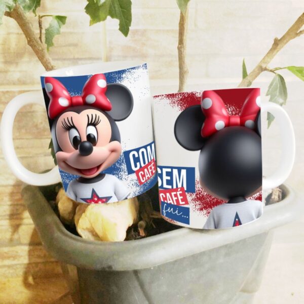 arte caneca minnie com cafe sem cafe png papelaria personalizada