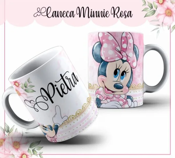 Arte Caneca Minnie Rosa - Arquivo Digital
