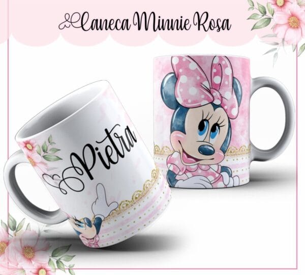 arte caneca minnie rosa arquivo digital arte para caneca