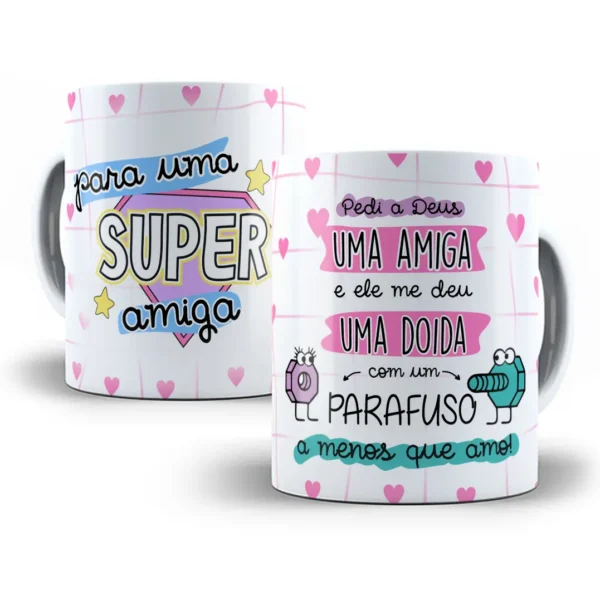 Arte Caneca Para Melhor Amiga Com Cores Vivas