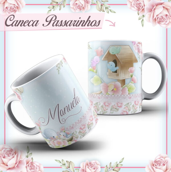 arte caneca passarinhos arquivo digital arte digital
