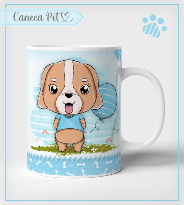 arte caneca pet cachorrinho arquivo digital pets