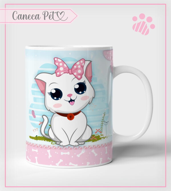 arte caneca pet gatinha arquivo digital papelaria personalizada