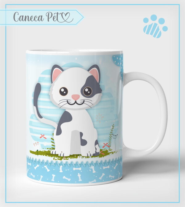 arte caneca pet gatinho arquivo digital papel e scrapbook