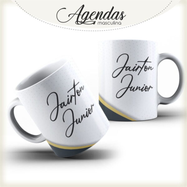 arte caneca preto com dourado arquivo digital personalizacao