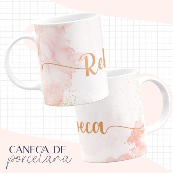 arte caneca rosa com dourado arquivo digital caneca rosa com dourado