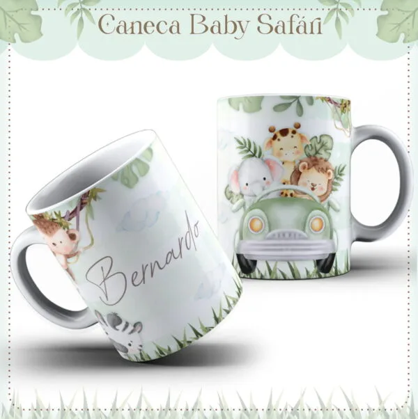 Arte Caneca Safari Baby - Arquivo Digital