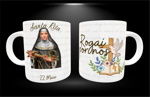 Arte Caneca Santinhos - Png - Imagem 4