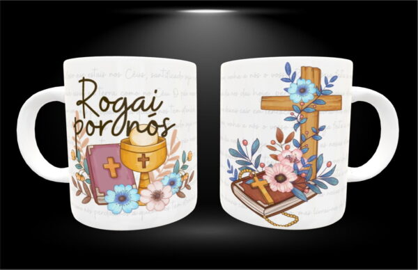 arte caneca santinhos png papel e cia