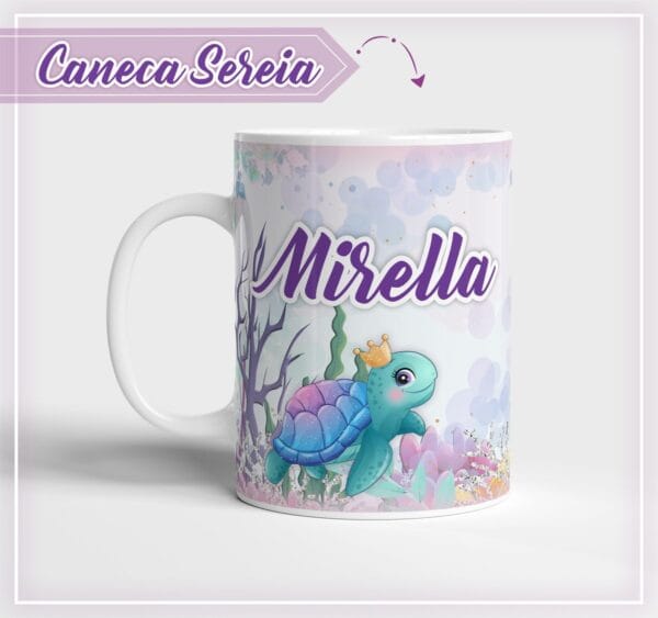 Arte Caneca Sereia Cute - Arquivo Digital - Imagem 2