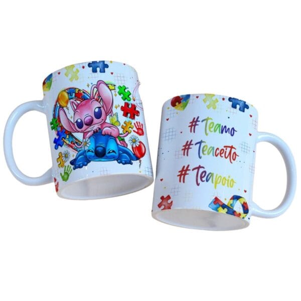 arte caneca stitch autismo arquivo digital