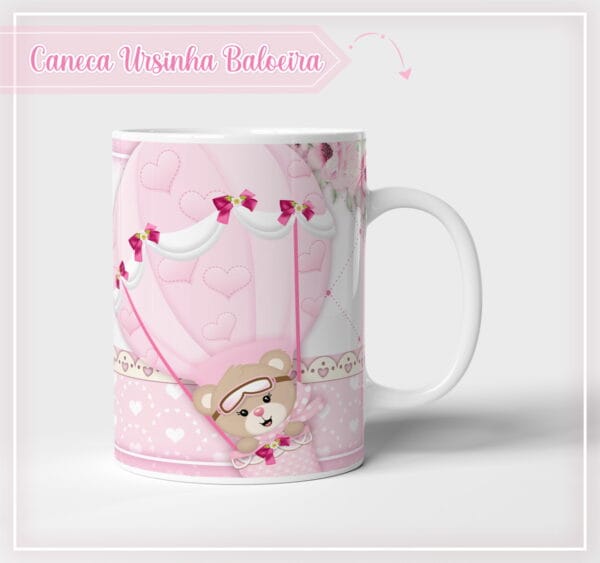 Arte Caneca Ursinha Baloeira - Arquivo Digital - Imagem 2
