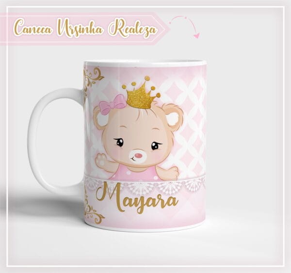 arte caneca ursinha realeza arquivo digital arte para canecas