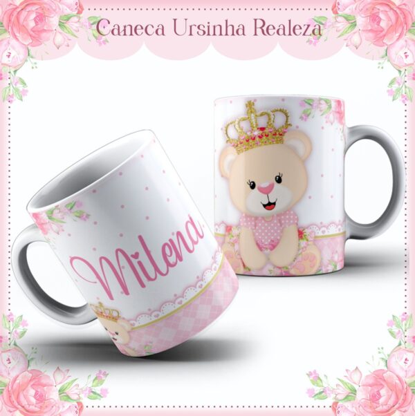 arte caneca ursinha realeza arquivo digital kit digital