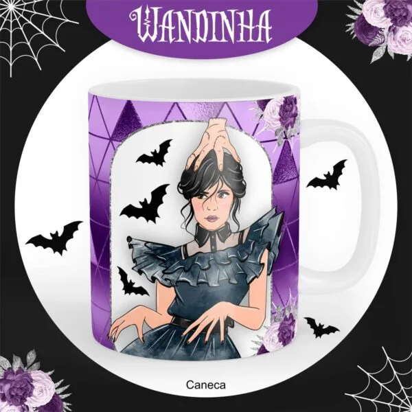 Arte Caneca Wandinha Sublimação - Arquivo Digital