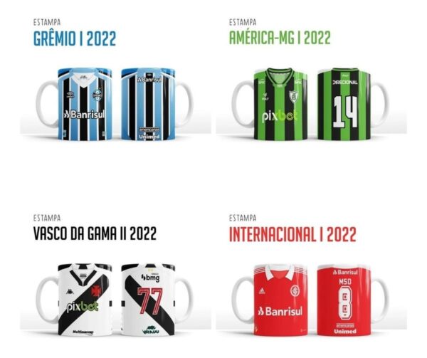 Arte Canecas Flamengo Corinthians Palmeiras São Paulo E Mais