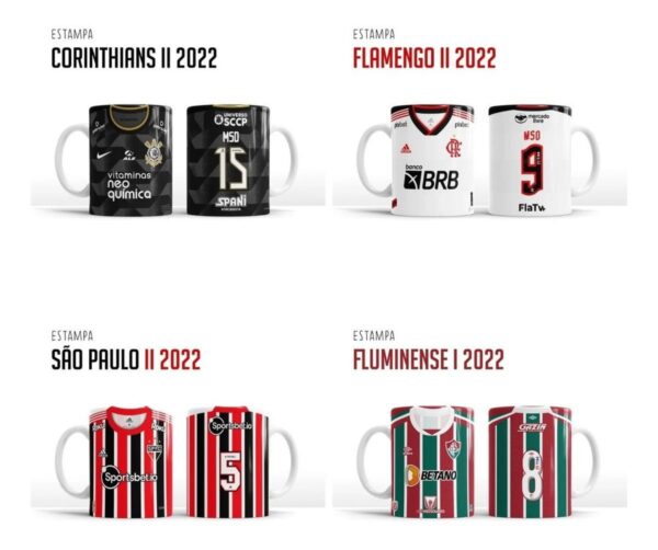 Arte Canecas Flamengo Corinthians Palmeiras São Paulo E Mais