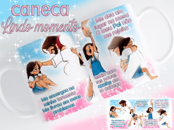 arte canecas lindo momento arquivo digital papelaria personalizada