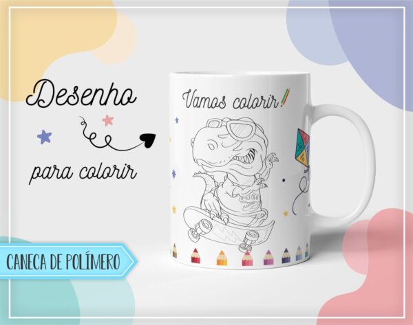 Arte Canecas Polímero Para Colorir - Arquivo Digital - Imagem 3