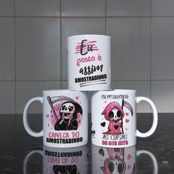 arte digital caneca amostradinho frases papelaria
