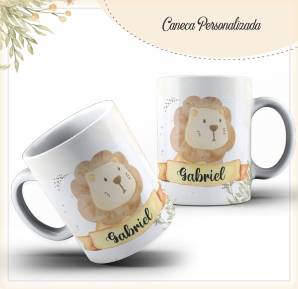 arte digital caneca leaozinho fofo arquivo digital papelaria