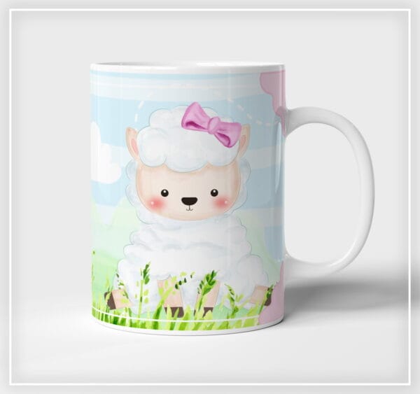 arte digital caneca ovelhinha menina arquivo digital design