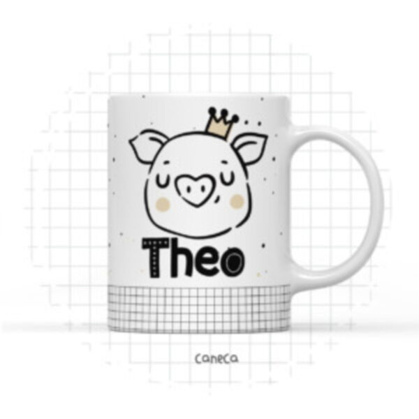 arte digital caneca porquinho arquivo digital infantil