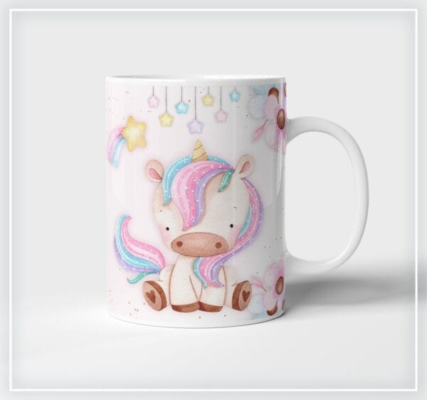 arte digital caneca unicornio neutro arquivo digital infantil