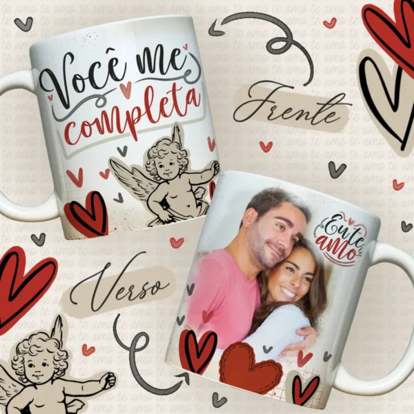 Arte Digital para Canecas - Tema Dia dos Namorados