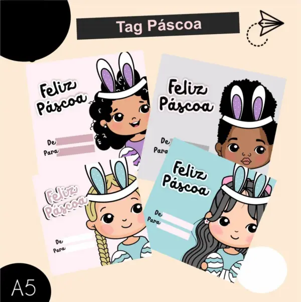 Arte Digital Pascoa Mascote Menino Menina P Personalizacao 4