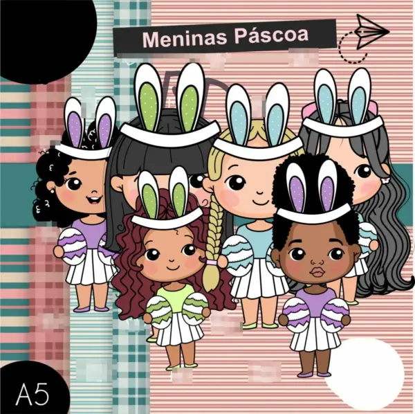 Arte Digital Pascoa Mascote Menino Menina P Personalizacao 5