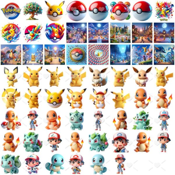 Arte Digital Pokémon 3D Ilustrações e Imagens Png Sem Fundo