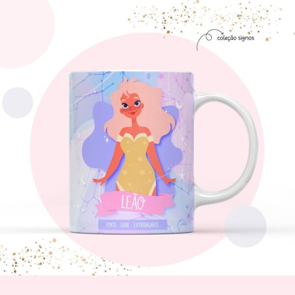 arte para sublimacao caneca signo leao arquivo digital arquivo digital 1