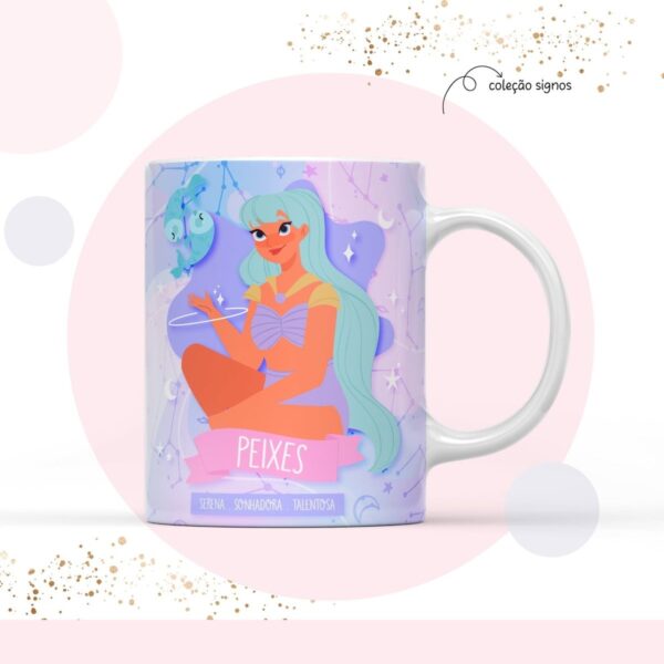 arte para sublimacao caneca signo peixes arquivo digital papel e cia 1