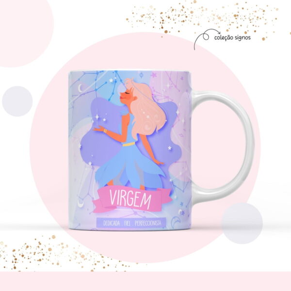 arte para sublimacao caneca signo virgem arquivo digital corte
