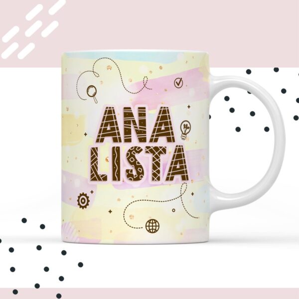 arte para xicara analista papelaria personalizada